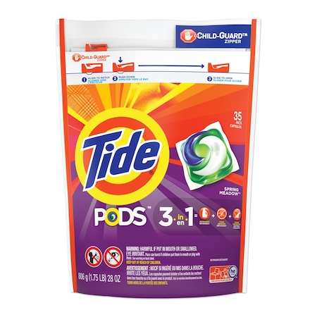 Tide Laundry Detergent, Bag, Pods, Spring Meadow, 140 PK PGC 89261